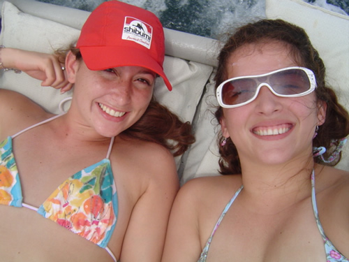 Sandra and Gianna basking in the Panama sun.