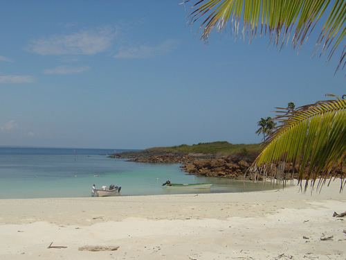 Panama fishing, white beach
