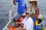Jenny Henriquez and Mara Goldner storm lure and Wahoo catch.